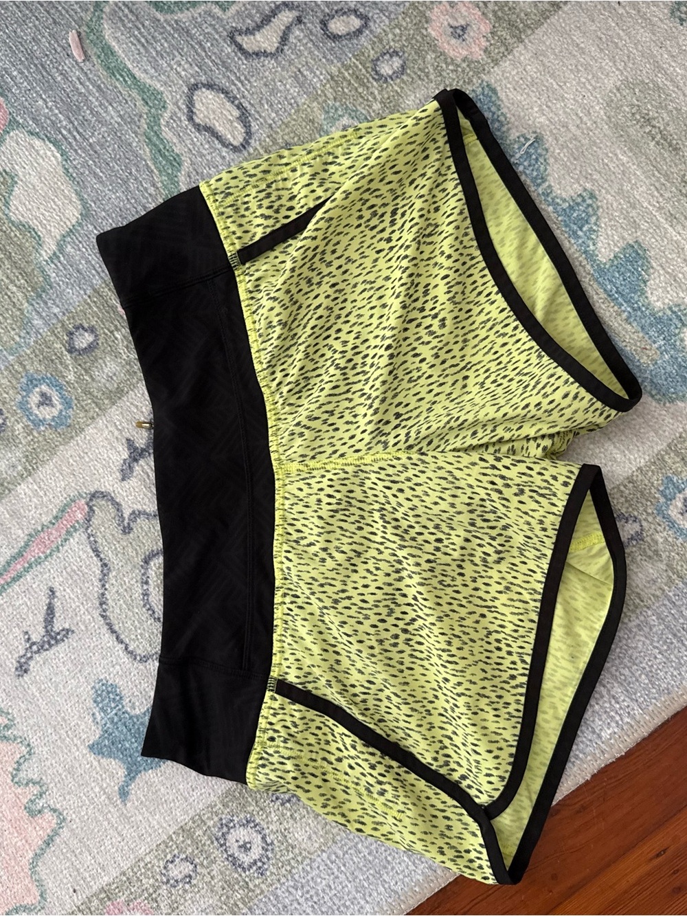 Neon Yellow Black Athletic Running Shorts